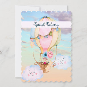 Announcing Birth of New Baby Girl Single Card