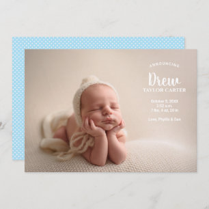 Announcing Our Baby Photo Birth Announcement