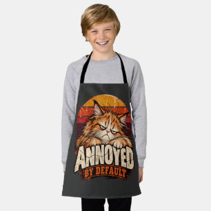 Annoyed by Default Retro Orange Cat Art Apron