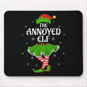 Annoyed Elf Christmas Family Girls Women Elf Squad Mouse Pad