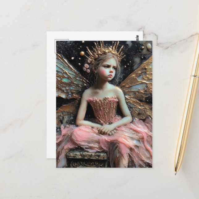 Annoyed Fairy Princess Postcard (Front/Back In Situ)