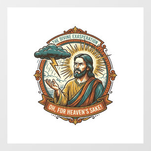 Annoyed Jesus Dark Rain Cloud Lightning Weather Hu