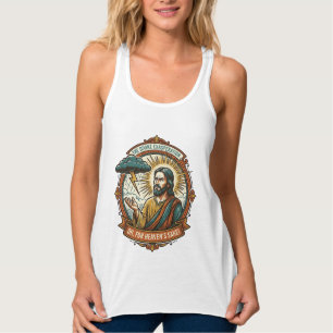 Annoyed Jesus Dark Rain Cloud Lightning Weather Hu Singlet