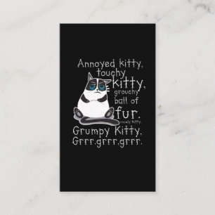 Annoyed Kitty Touchy Kitten Cat Gift Business Card
