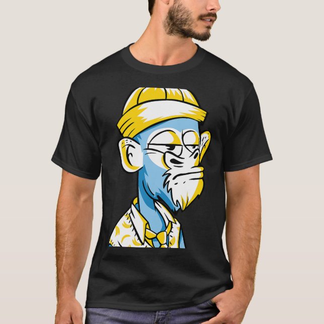 Annoyed Monkey with a Hat and Vest in Cartoon Sing T-Shirt (Front)