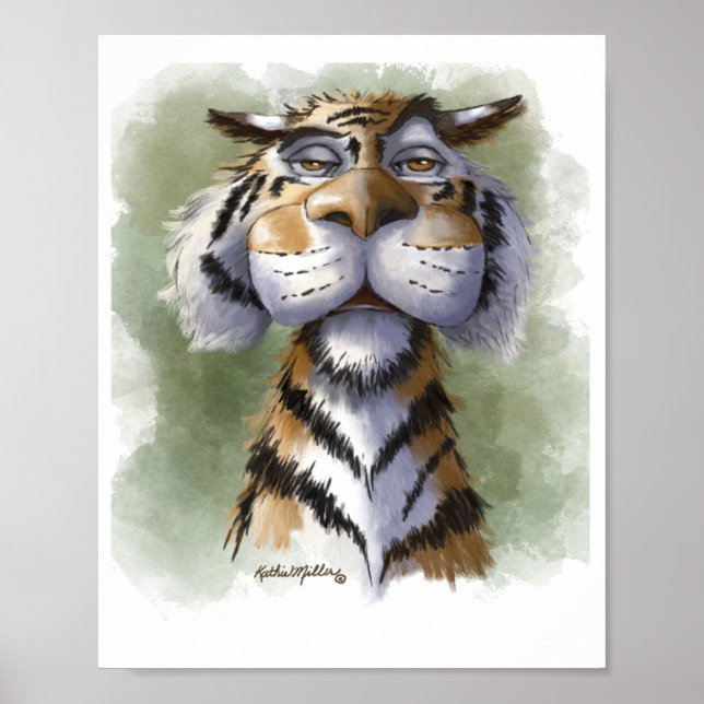Annoyed Tiger Cartoon Poster (Front)