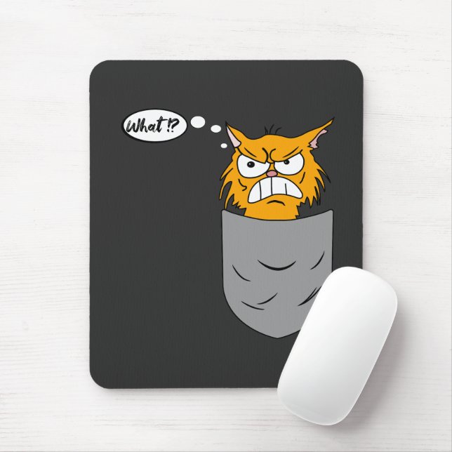 annoying cat in chest pocket mouse pad (With Mouse)