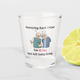 Annoying each other shot glass