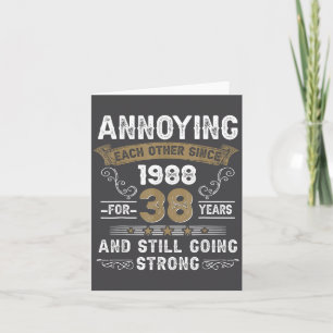 Annoying Each Other Since 1988 Couple Wedding Anni Thank You Card