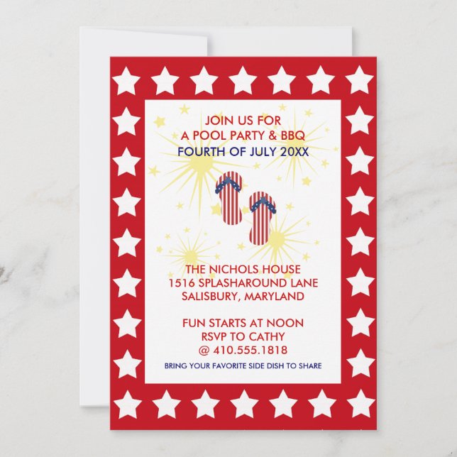 Annual 4th of July Party Invitations (Front)
