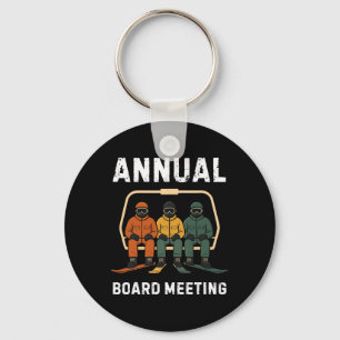 Annual Board Meeting Snowboard Dad Skiing Funny Sn Key Ring