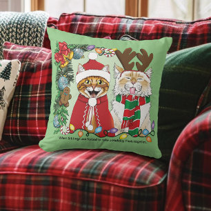 Annual Cat Christmas Photo Cushion