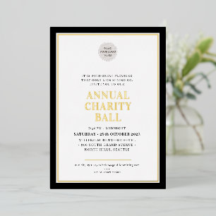 ANNUAL CHARITY BALL modern elegant logo black gold