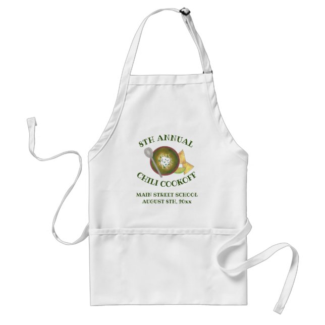 Annual Chilli Cookoff Cook Off Bowl of Green Chill Standard Apron (Front)