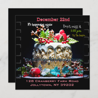 Annual Christmas Dessert Fun Party Invitation