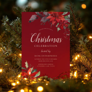 Annual Christmas Party Corporate Gala Event Red Invitation