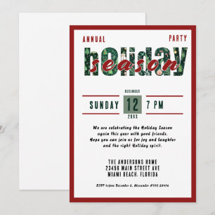 Annual Christmas Party Typography Invitation