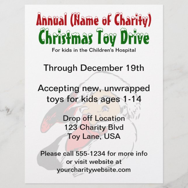 Annual Christmas Toy Drive | Santa Claus Charity Flyer (Front)