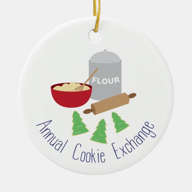 Annual Cookie Exchange Ceramic Tree Decoration (Front)