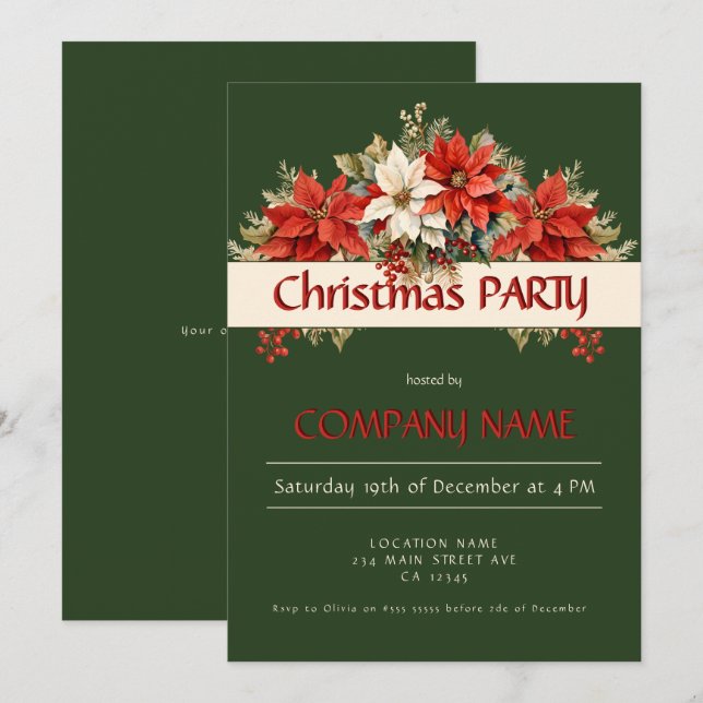 Annual Corporate Christmas Party  Invitation (Front/Back)