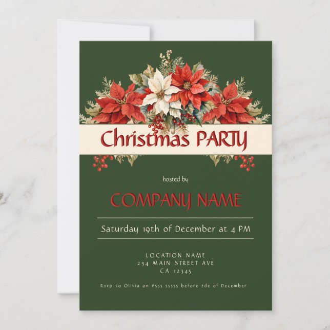 Annual Corporate Christmas Party  Invitation (Front)