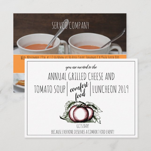 Annual Corporate Comfor Food Luncheon Invitations (Front/Back)