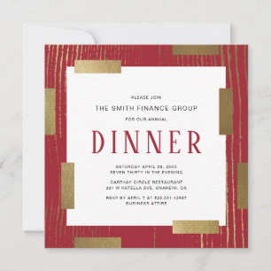 Annual Dinner Invitation Red and Gold