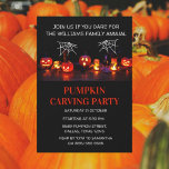 Annual Family Pumpkin Carving Party Halloween  Invitation<br><div class="desc">Annual Family Pumpkin Carving Halloween party. Black cat,  orange pumpkin design invitation. Please Personalise it with your details.</div>