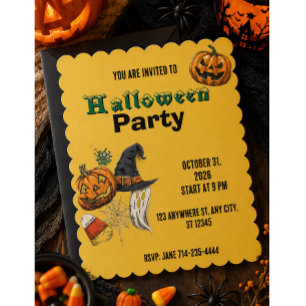 Annual Family Pumpkin Carving Party Halloween Invitation