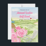 Annual Golf Outing Party Peonies On Golf Course Postcard<br><div class="desc">Tee off in style with this elegant watercolor invitation designed for your annual ladies’ golf outing or women’s golf club event. Featuring a hand-painted golf course and a golf bag overflowing with soft pink peonies and classic clubs, this design perfectly blends femininity and fairway fun. Ideal for women’s golf teams,...</div>