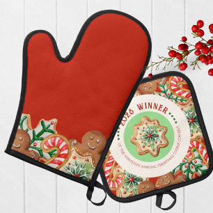 Annual Holiday Cookie Contest Winner Prize Oven Mitt & Pot Holder Set