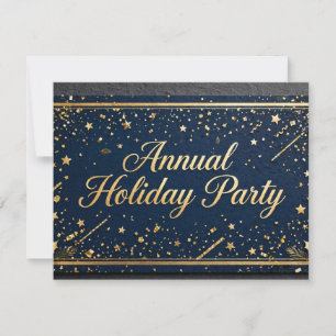 Annual Holiday Party Response Card RSVP Navy Blu