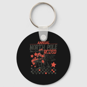 Annual North Le Rodeo Santa Western Cowboy Christm Key Ring