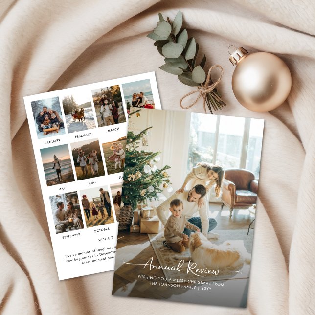 Annual Review What a Year Family Photo Christmas Holiday Card (Creator Uploaded)