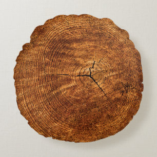 Annual rings tree texture structure round cushion