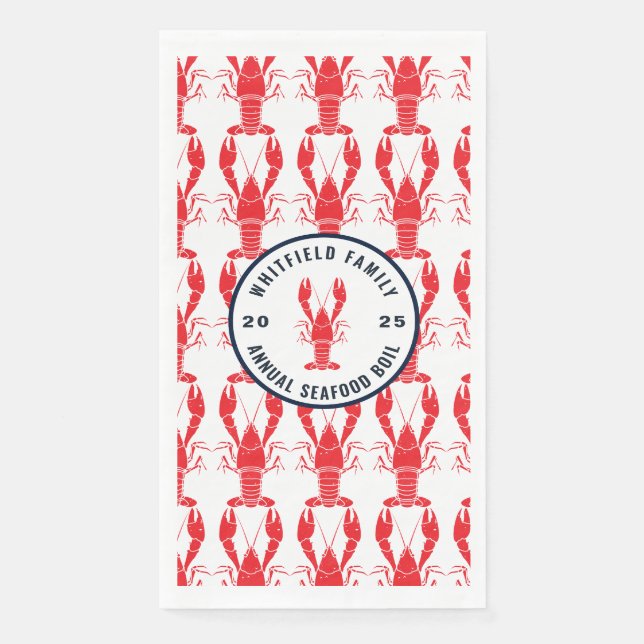 Annual Seafood Boil Summer Lobster Custom Napkin (Front)