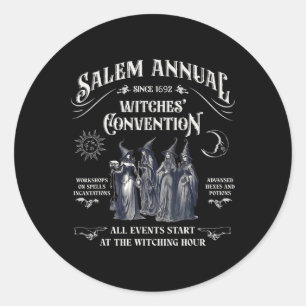Annual Since 1692 Witches Convention Witch Hallowe Classic Round Sticker
