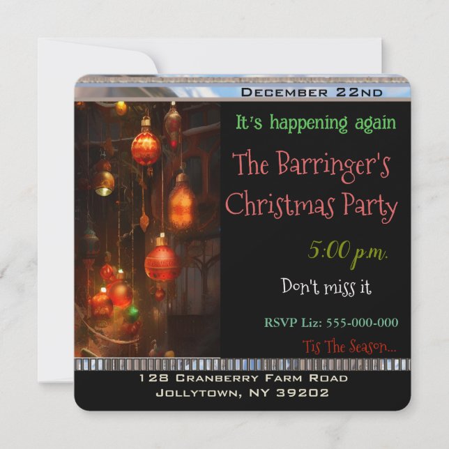 Annual Warmth Glows Christmas Party Invitation (Front)