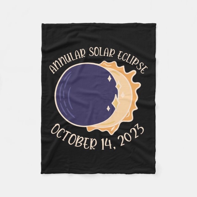 Annular Solar Eclipse Oct 14  Fleece Blanket (Front)