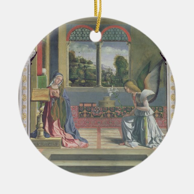 Annunciation 2 ceramic tree decoration (Front)