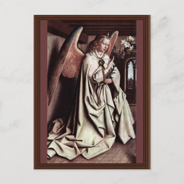 Annunciation Angel By Eyck Hubert Van Postcard (Front)