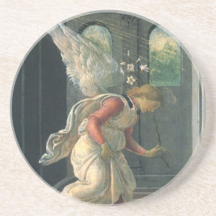 Annunciation (angel detail) by Sandro Botticelli Coaster