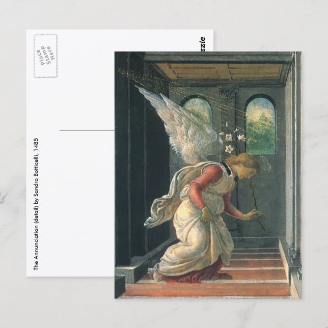 Annunciation (angel detail) by Sandro Botticelli Postcard (Front/Back)
