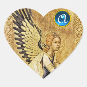 ANNUNCIATION ANGEL  Heart Monogram Heart Sticker