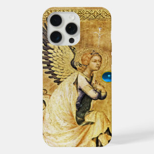 ANNUNCIATION ANGEL IN GOLD AND BLUE,Parchment iPhone 15 Pro Max Case