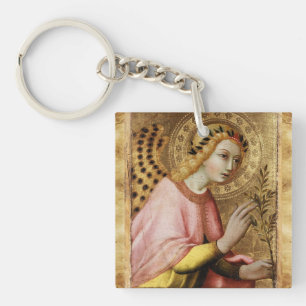 ANNUNCIATION ANGEL MONOGRAM ,Blue Sapphire Key Ring