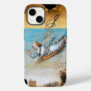 ANNUNCIATION ANGEL MONOGRAM ,Brown Parchment iPhone 14 Case