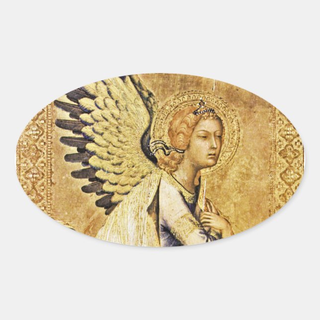 ANNUNCIATION ANGEL Monogram Oval Sticker (Front)