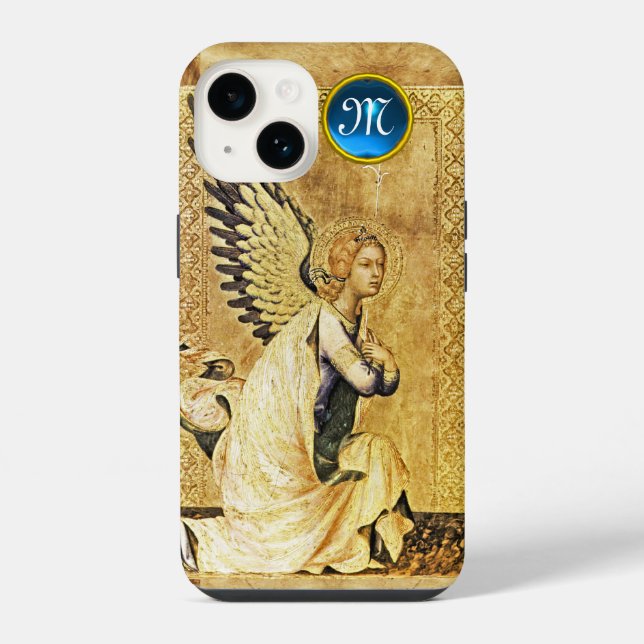 ANNUNCIATION ANGEL MONOGRAM,Parchment iPhone Case (Back)