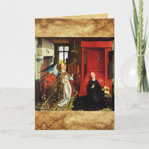 ANNUNCIATION Archangel Gabriel ,Virgin Parchment Holiday Card